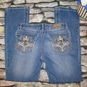 Mudd Kids Embellished Blue Bootcut Jeans Size 12
